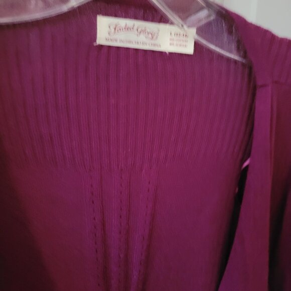 NWT's Vintage Swing Style Faded Glory Purple Sweater Misses Size Large - Picture 2 of 4